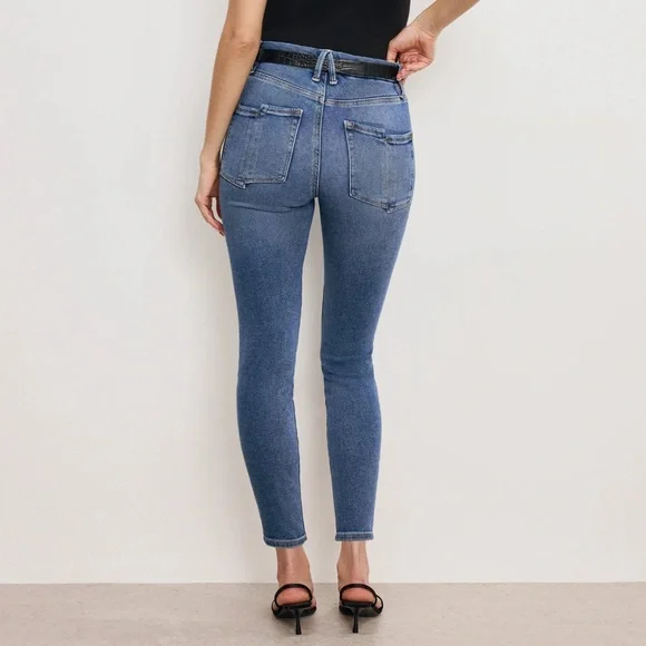 NWT Good American Good Waist Skinny Cropped Jeans - Size 8 - Picture 2 of 8